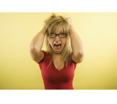 Picture of a woman pulling her hair